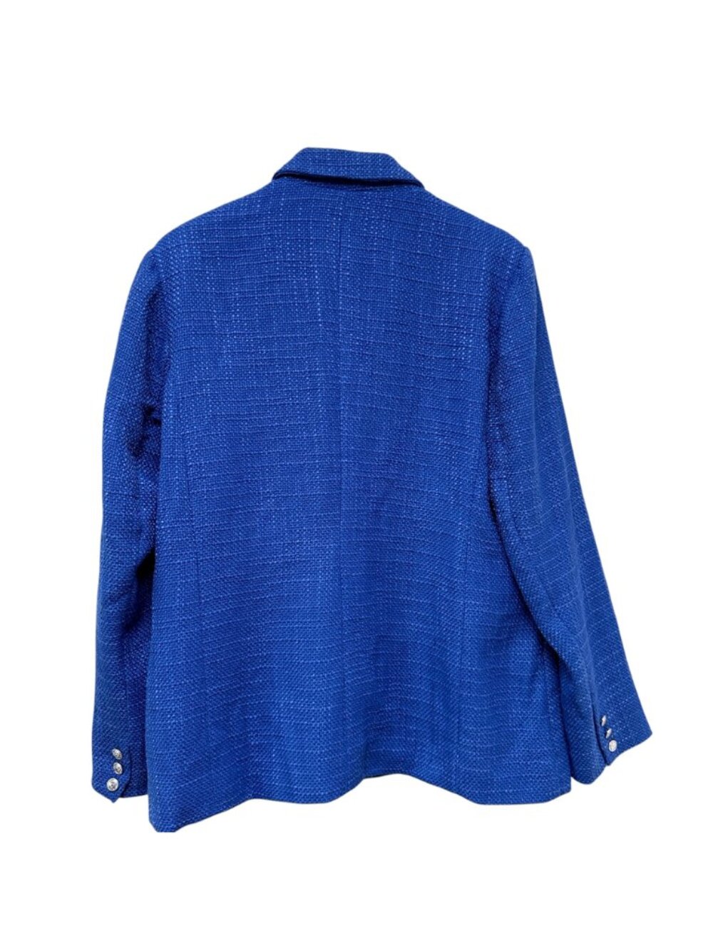 Ellen Tracy Boucle Blazer Size XL Cobalt Blue Double Breasted Womens Jacket NWT - Picture 4 of 14